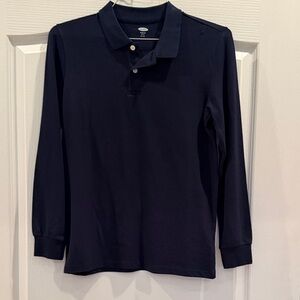 Old Navy Boys Long Sleeve Polo Shirt Navy New Without Tag
